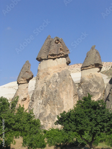 fairy chimney rock formations in cappadocia, turkey