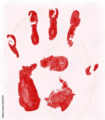 bloody hand print