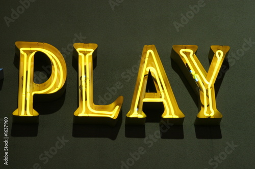 play sign neon lights