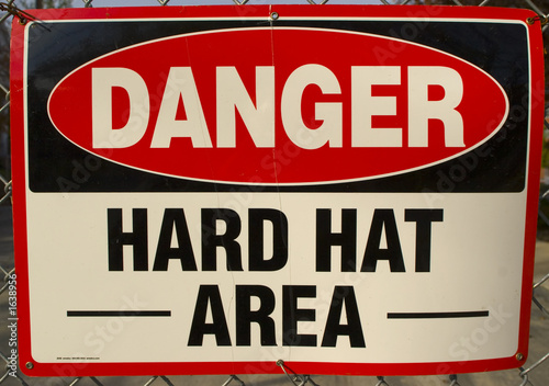 danger hard hat area
