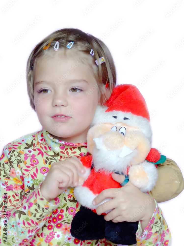 cute little girl with santa cute little girl with santa