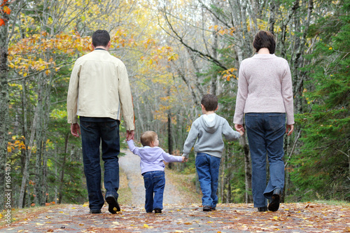 family walking