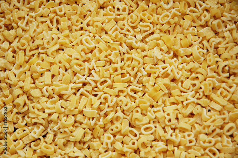 alphabet pasta as a background