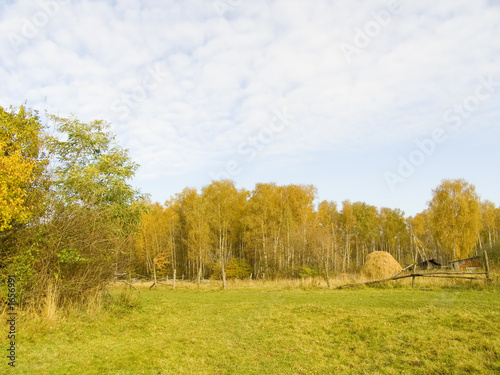  autumn landscape with a haystack © Anatoliy Zavodskov
