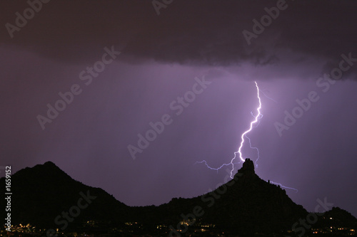 lightning hitting pinnacle peak