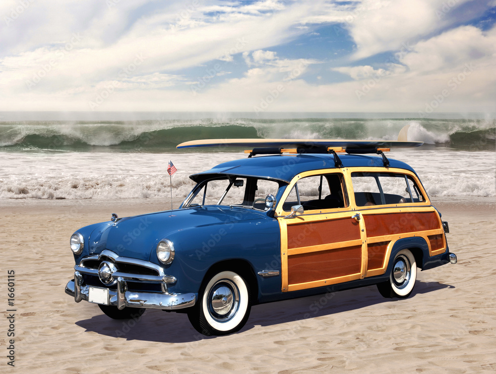 woodie on the beach