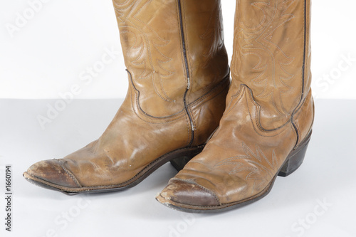 old two tones leather cowboy boots