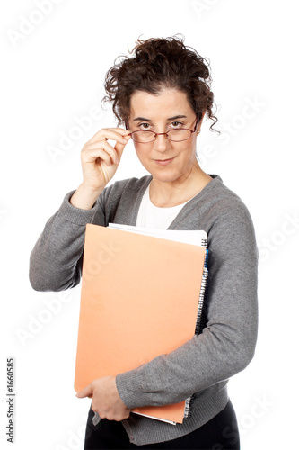 business woman holding a folders