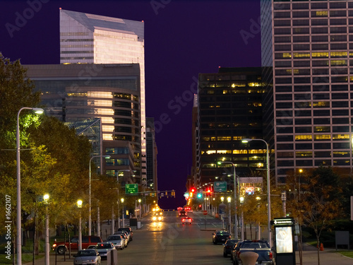 downtown street at night