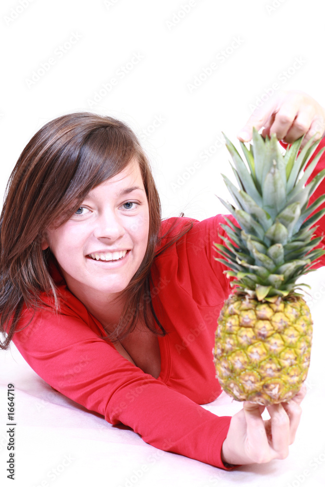 woman with pineapple