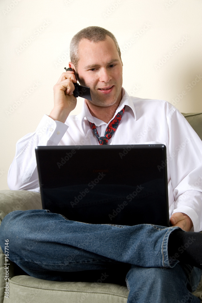 on the phone on the phone