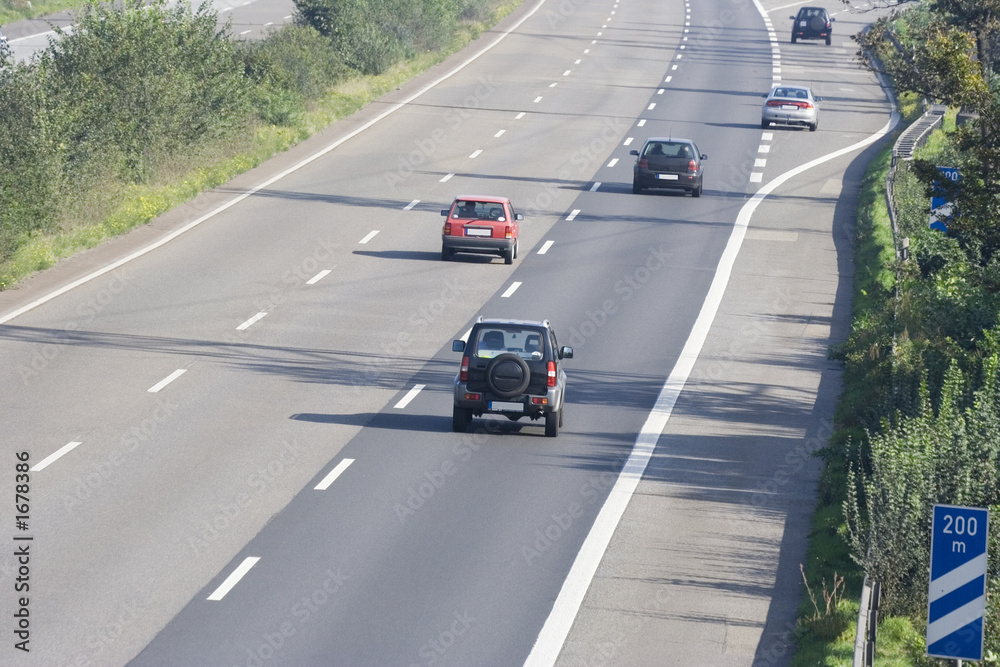 three-lane autobahn near an exchange three-lane autobahn near an exchange