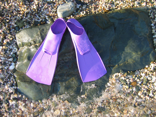 taucherflossen am strand