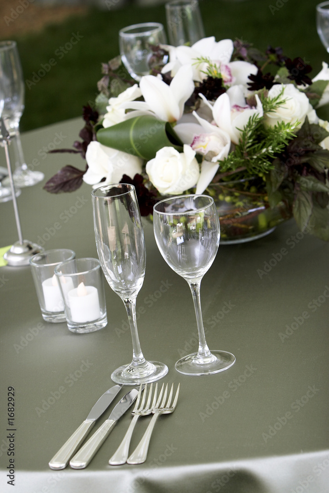 table setting for a catered event or wedding table setting for a catered event or wedding