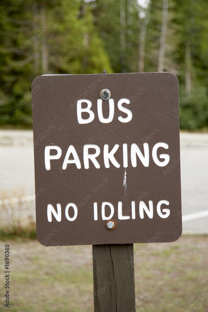 schild - bus parking - no idling