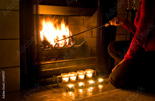 romantic fireplace photo