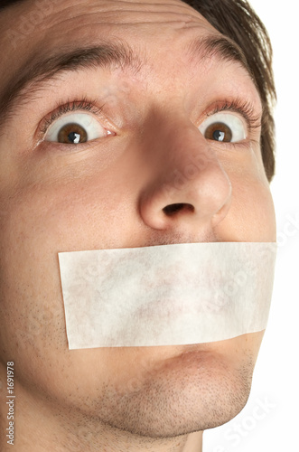 scared man with gag