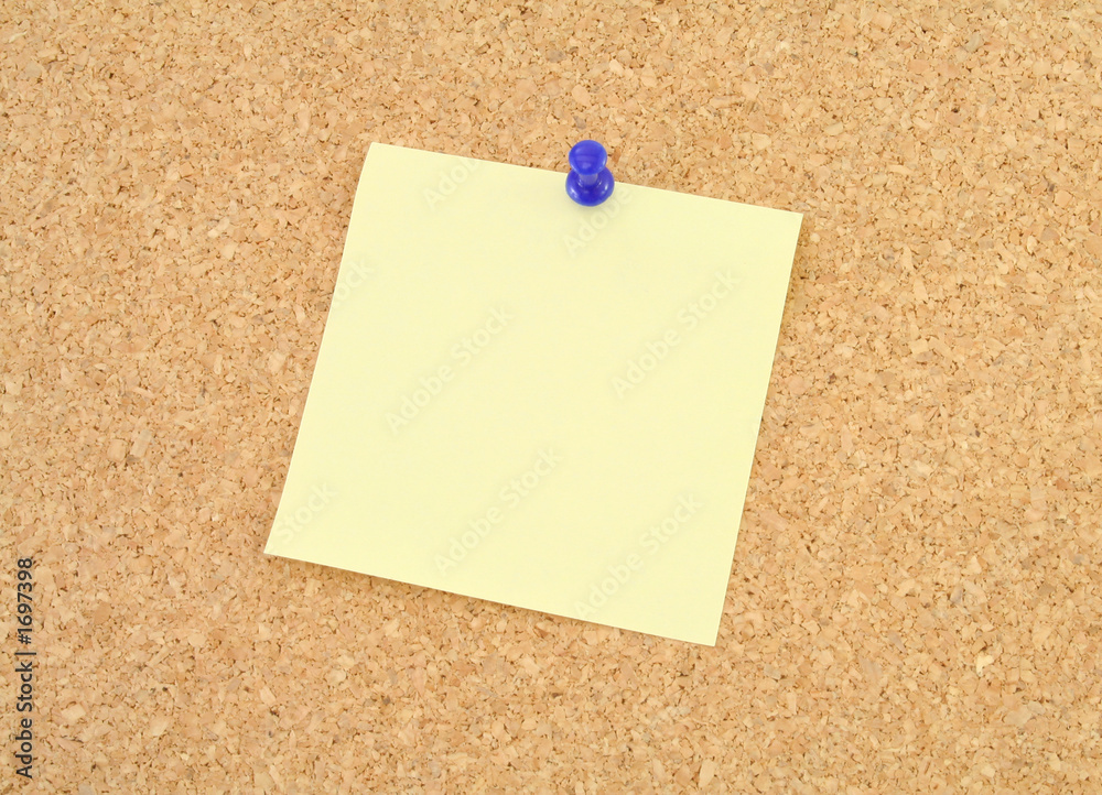 corkboard with blank note corkboard with blank note