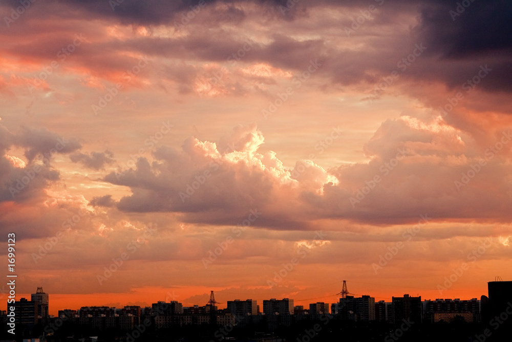 city skyline at dawn city skyline at dawn