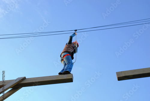 courageous woman fears to take a big risky step