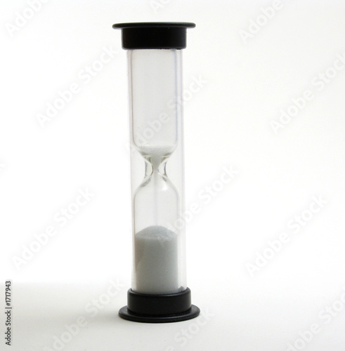 small hourglass running out of time