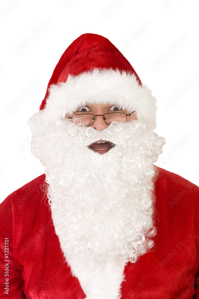 santa claus on white with path