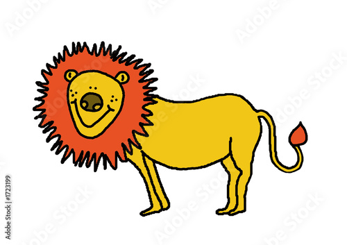 Fototapeta Naklejka Na Ścianę i Meble -  Funny cute smiling lion