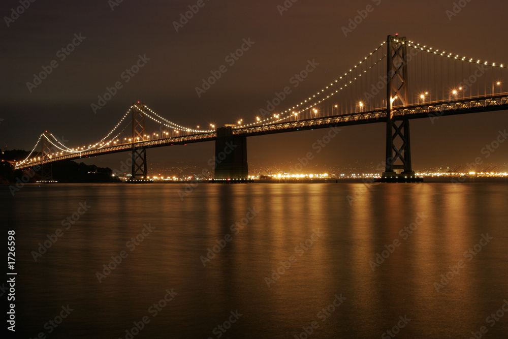 bay bridge at night