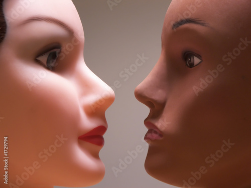 two mannequin faces