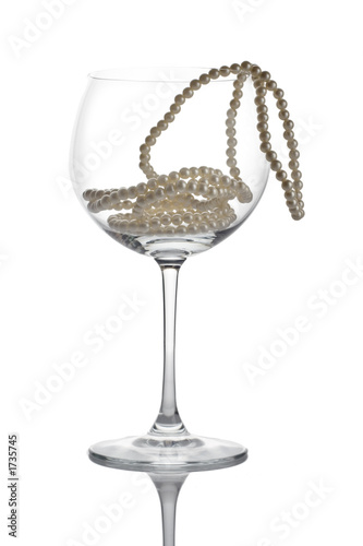 wine glass and a pearls
