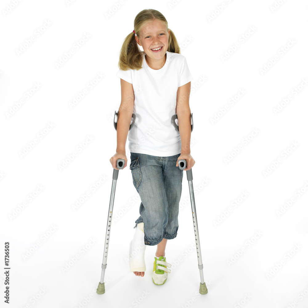 girl with a broken leg walking on crutches girl with a broken leg walking on crutches