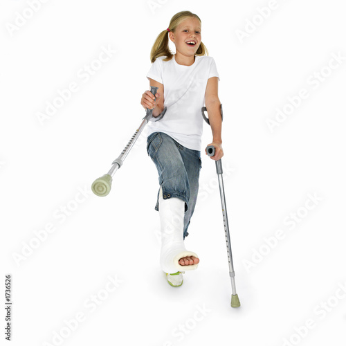 girl with a broken leg