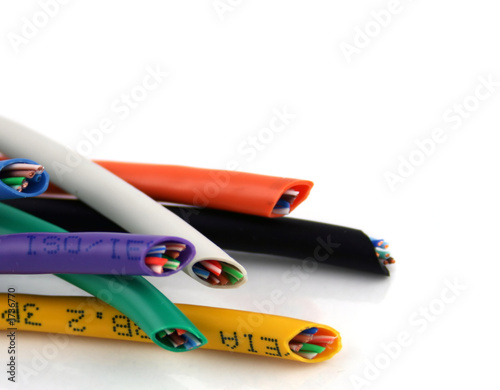 a bunch of cut network cables