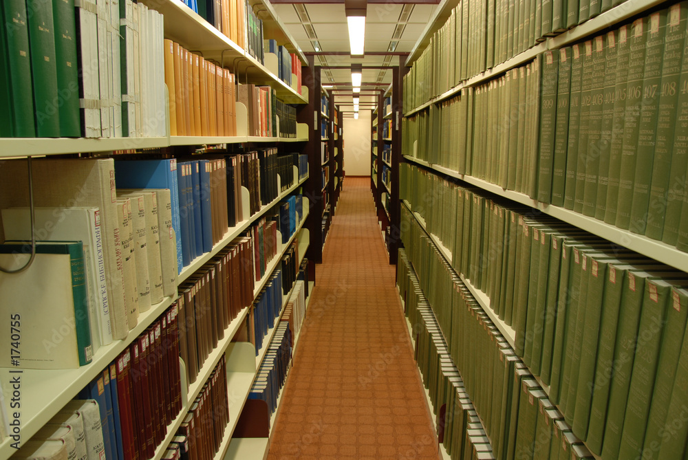 Fototapeta premium buchregale in einer bibliothek