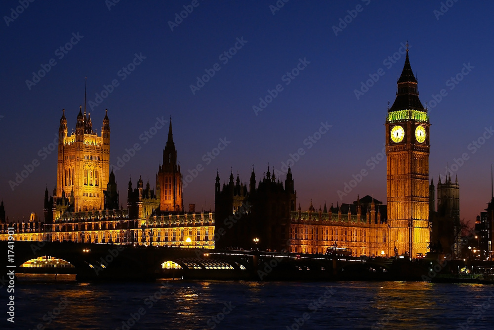 big ben in london at night
