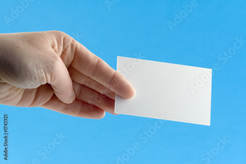 handing over a business card