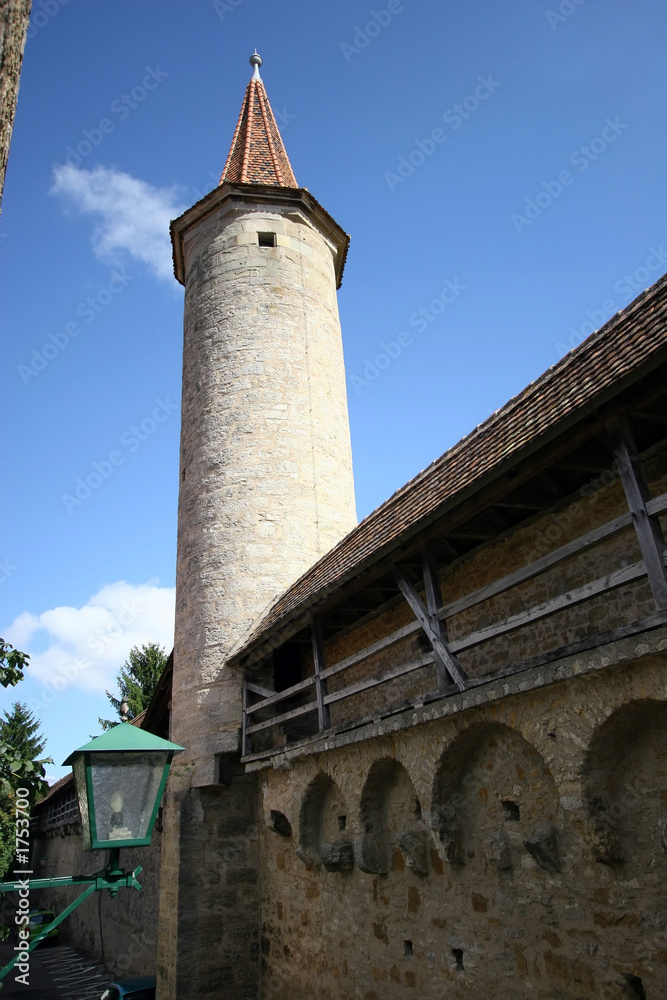 wall and tower in rothenburg