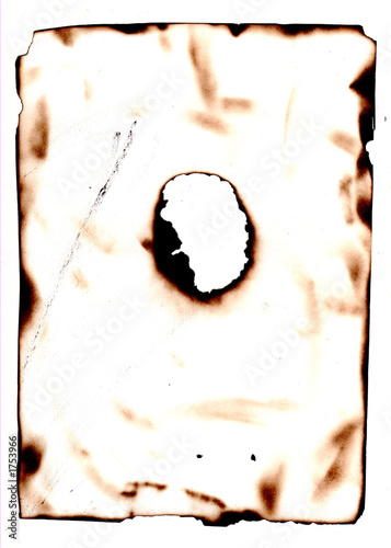 paper with burned hole