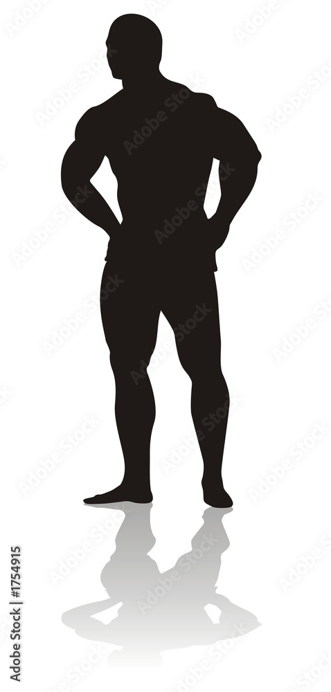 silhouette of bodybuilder silhouette of bodybuilder