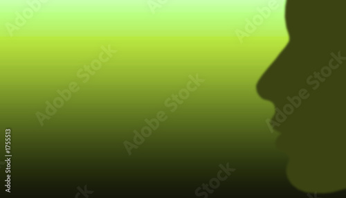 face - profile - background - green