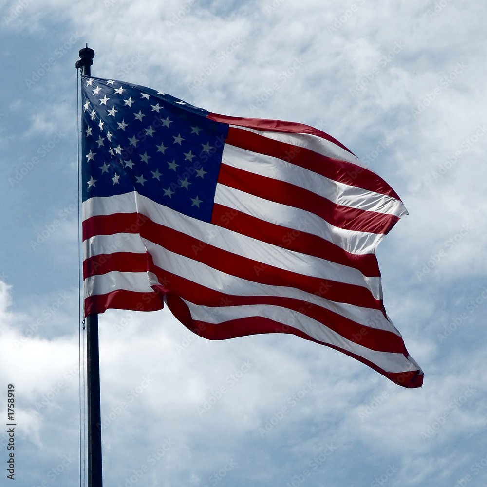 Fototapeta premium american flag at liberty island, nyc