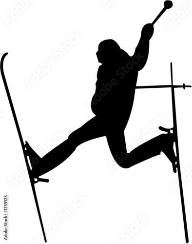 skiing silhouette