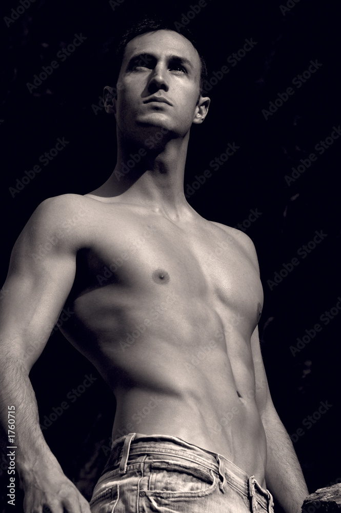 Fototapeta premium black and white man