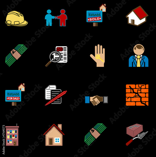 real estate icon series set
