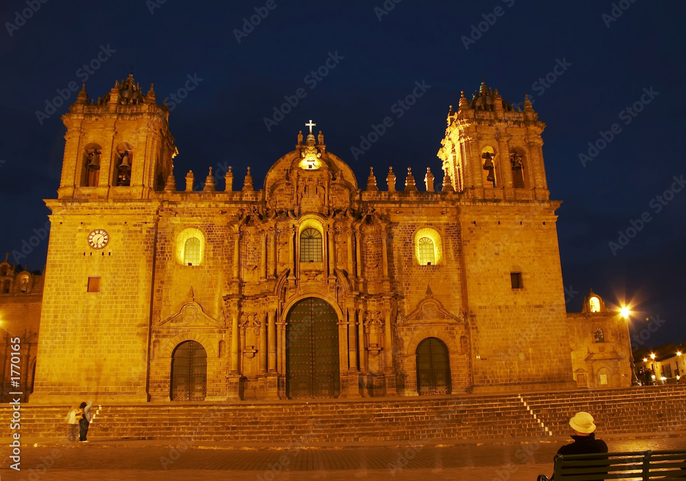 night caphedral in cuzco,peru