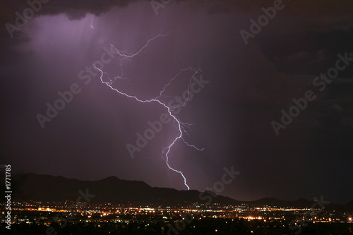 lightning thunderstorm over the city