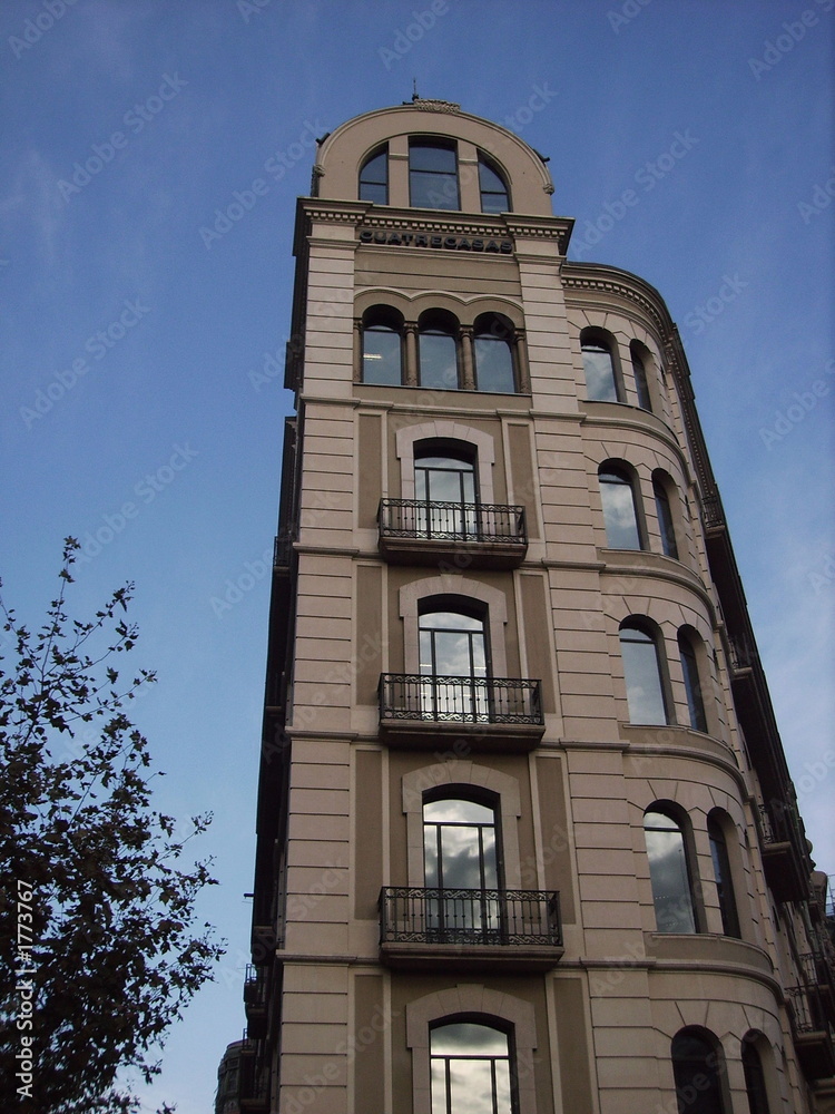 tall slim office building barcelona