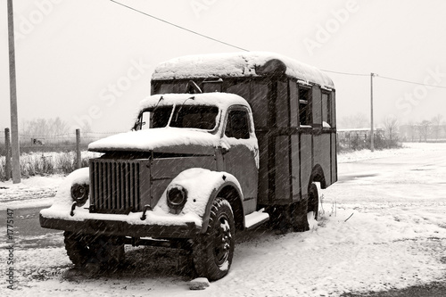 abandoned old truck in winter © mark yuill