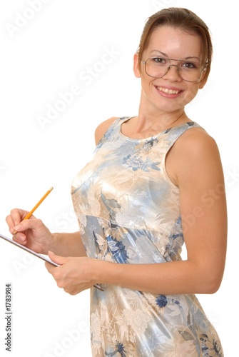 lovely girl with clipboard