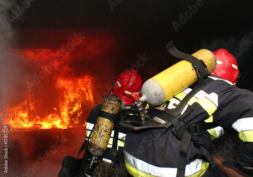 firefighters - take part in their action photo